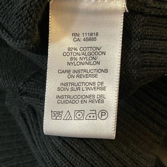 Men Michael Kors Solid Black pullover Tight Knit 3/4 Quarter Zip Sweater size L - Picture 9 of 12